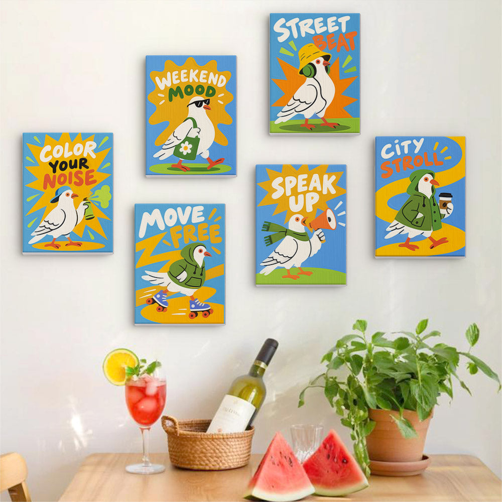 Streetwise Pigeons in Hoodies mini paint by numbers – image 17