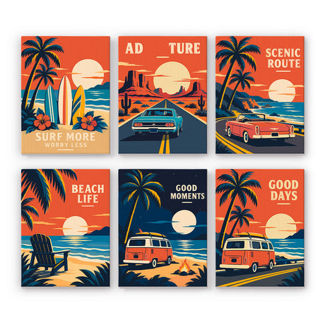 Retro Coastal Road Trip mini paint by numbers – image 7