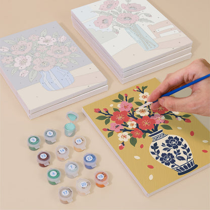 Cornflower and Poppy Vases mini paint by numbers – image 4