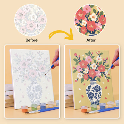 Cornflower and Poppy Vases mini paint by numbers – image 10