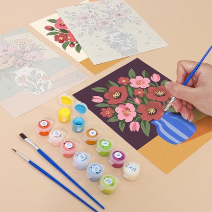 Cornflower and Poppy Vases mini paint by numbers – image 12