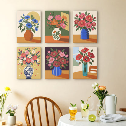 Cornflower and Poppy Vases mini paint by numbers – image 14