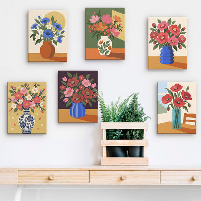 Cornflower and Poppy Vases mini paint by numbers – image 15