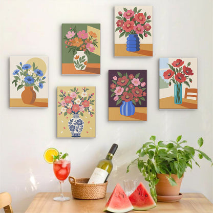 Cornflower and Poppy Vases mini paint by numbers – image 17