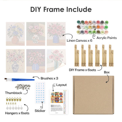 Cornflower and Poppy Vases mini paint by numbers – image 18