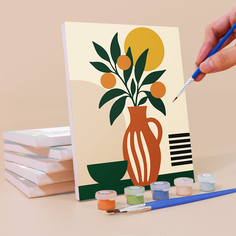 Striped Vase Calla and Monstera mini paint by numbers – image 3
