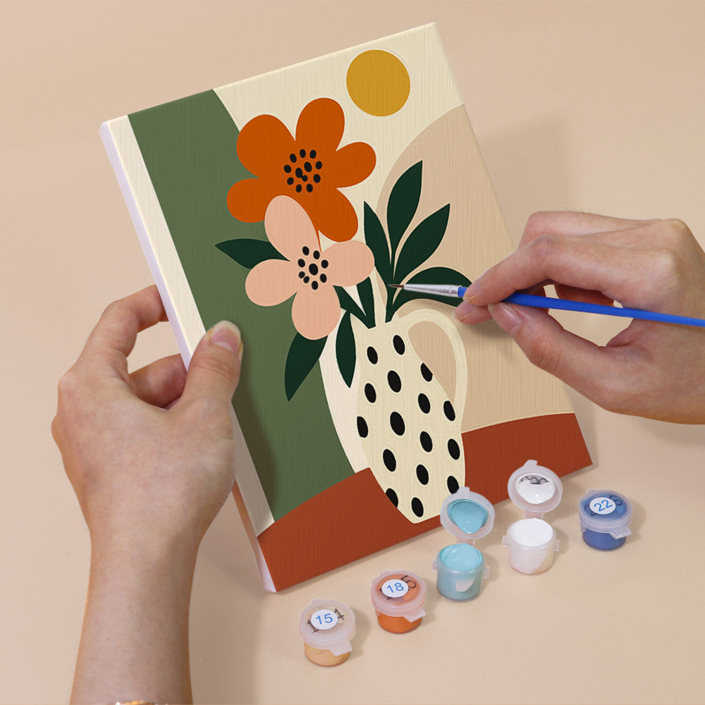 Striped Vase Calla and Monstera mini paint by numbers – image 5
