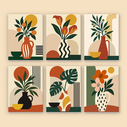 Striped Vase Calla and Monstera mini paint by numbers – image 8
