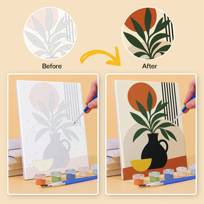 Striped Vase Calla and Monstera mini paint by numbers – image 10