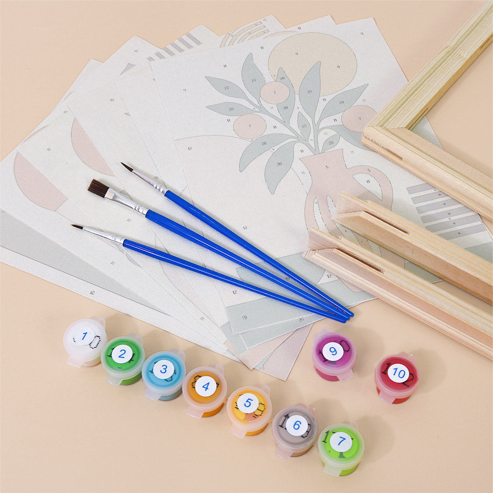 Striped Vase Calla and Monstera mini paint by numbers – image 11
