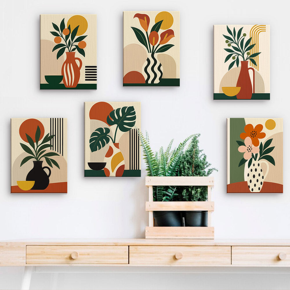 Striped Vase Calla and Monstera mini paint by numbers – image 15