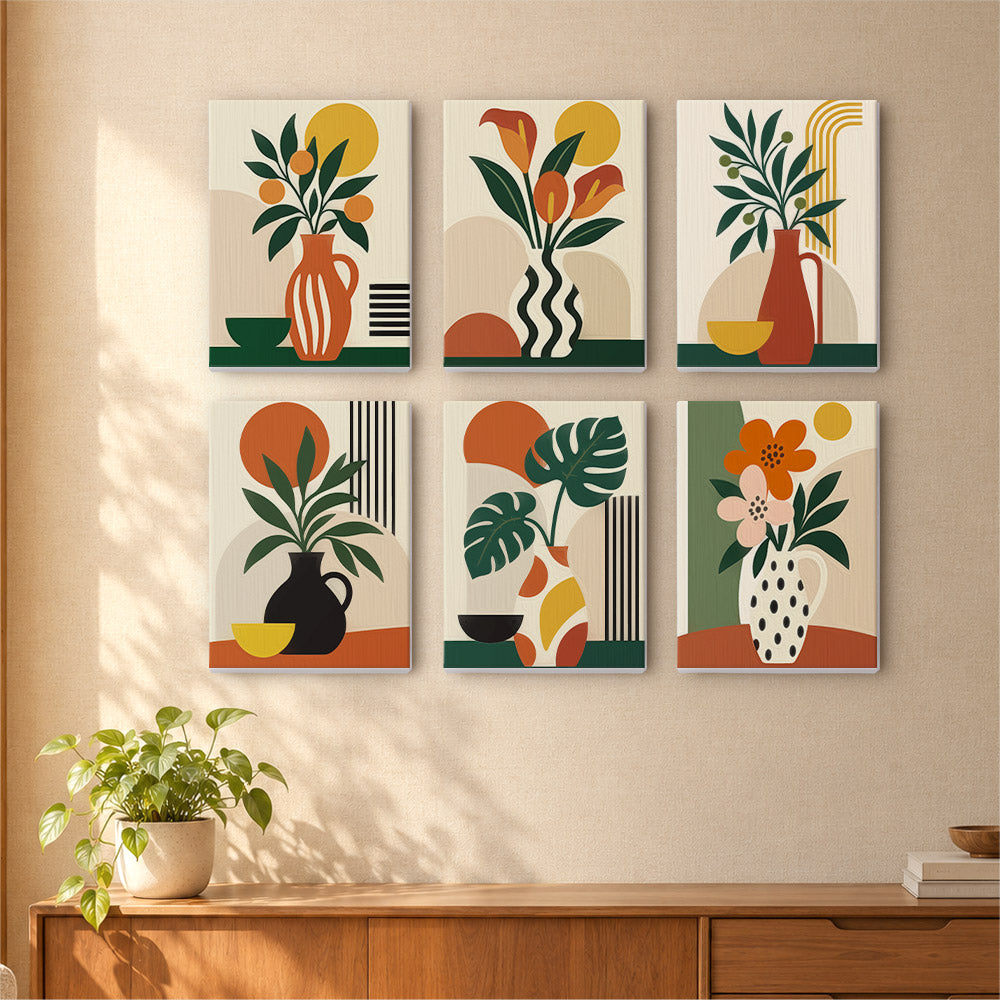 Striped Vase Calla and Monstera mini paint by numbers – image 16