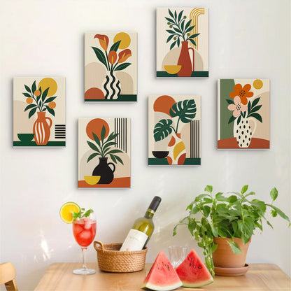 Striped Vase Calla and Monstera mini paint by numbers – image 17