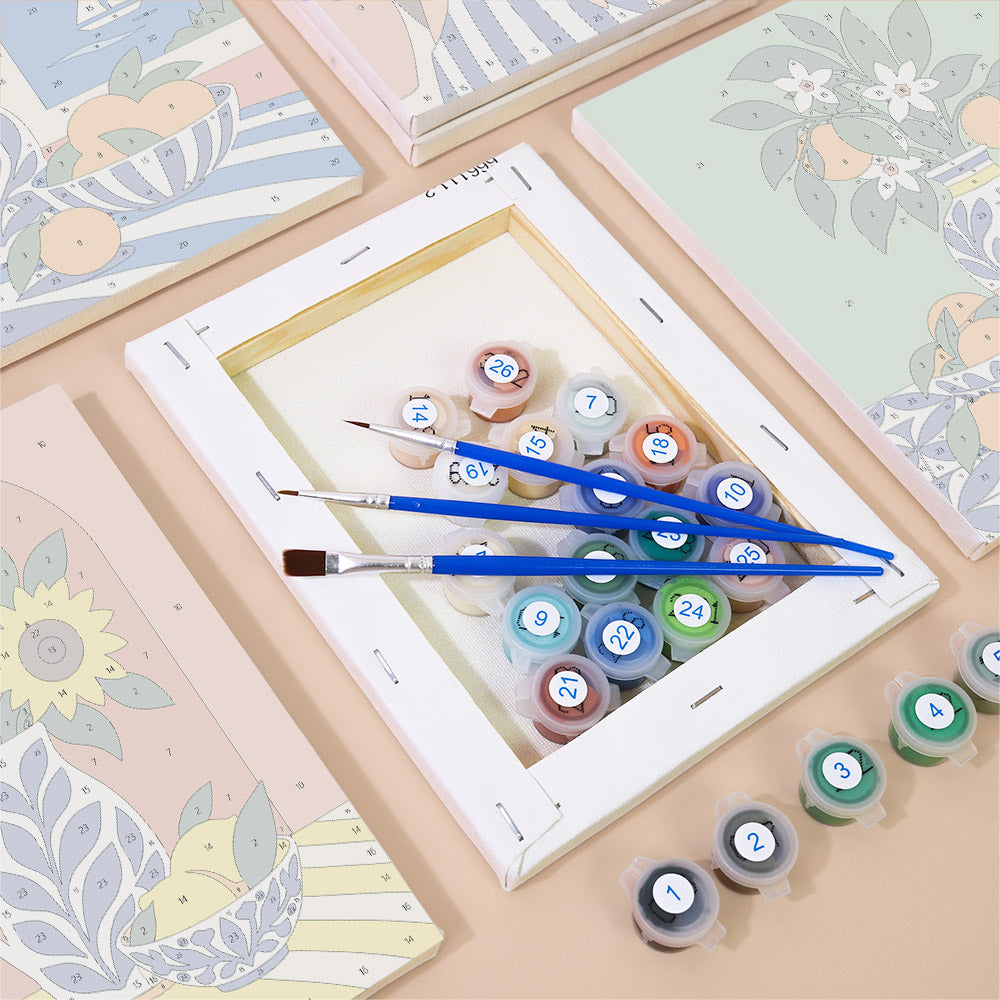 Cobalt Tiles and Sunflower Harbor mini paint by numbers – image 2