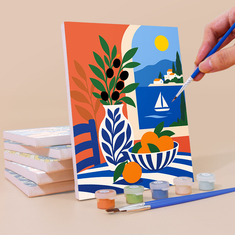 Cobalt Tiles and Sunflower Harbor mini paint by numbers – image 3