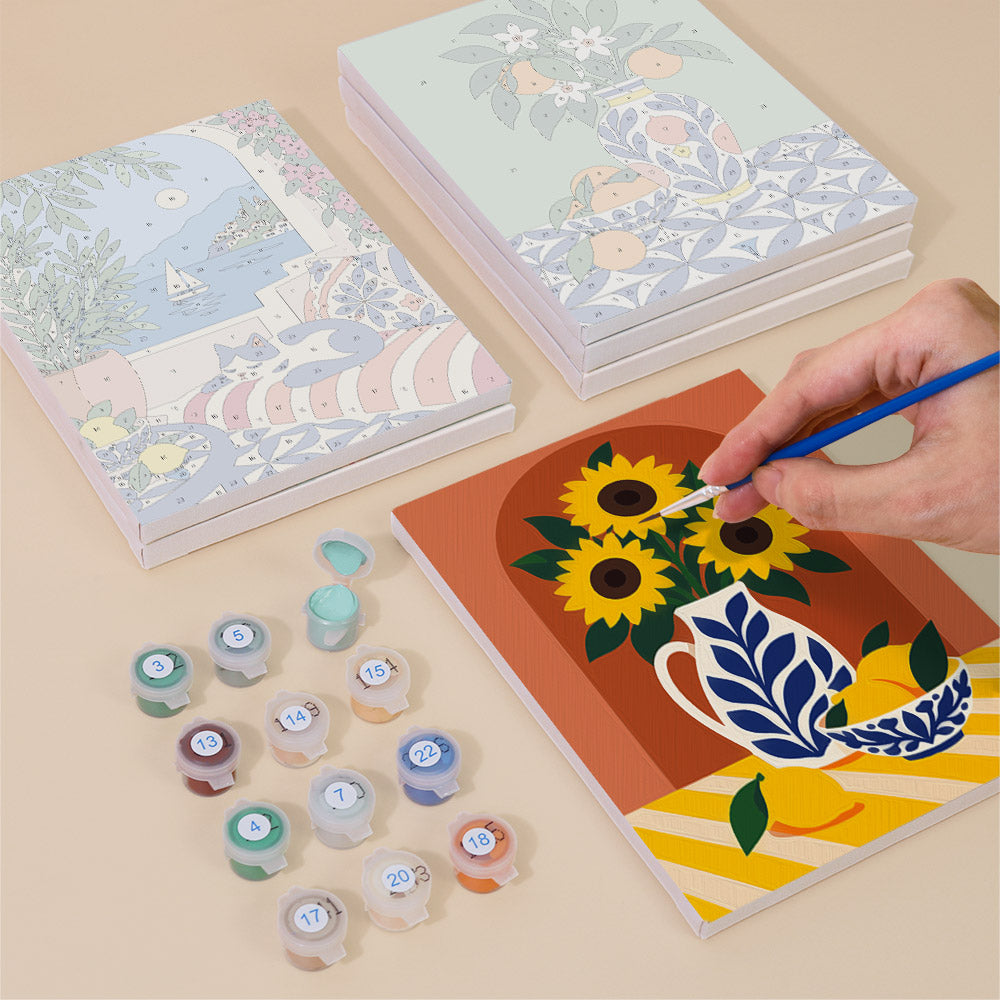 Cobalt Tiles and Sunflower Harbor mini paint by numbers – image 4