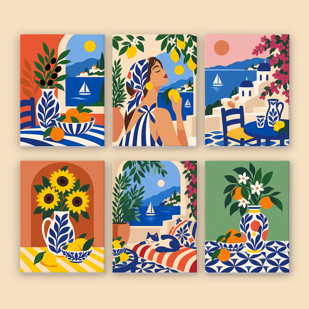 Cobalt Tiles and Sunflower Harbor mini paint by numbers – image 8
