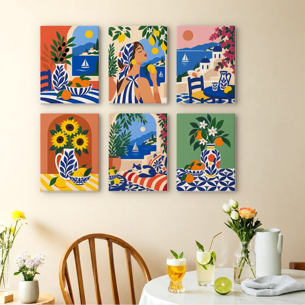 Cobalt Tiles and Sunflower Harbor mini paint by numbers – image 14
