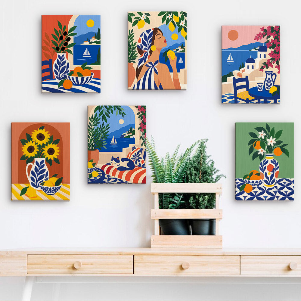 Cobalt Tiles and Sunflower Harbor mini paint by numbers – image 15