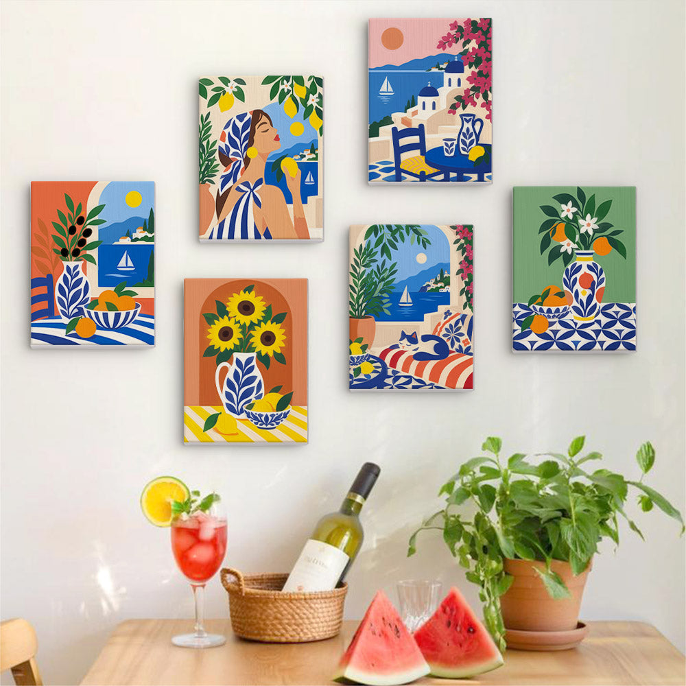 Cobalt Tiles and Sunflower Harbor mini paint by numbers – image 17