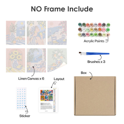 Cobalt Tiles and Sunflower Harbor mini paint by numbers – image 19