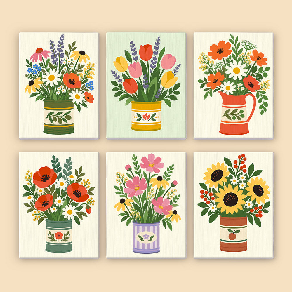 Painted Tin Wildflower Bouquets mini paint by numbers – image 8
