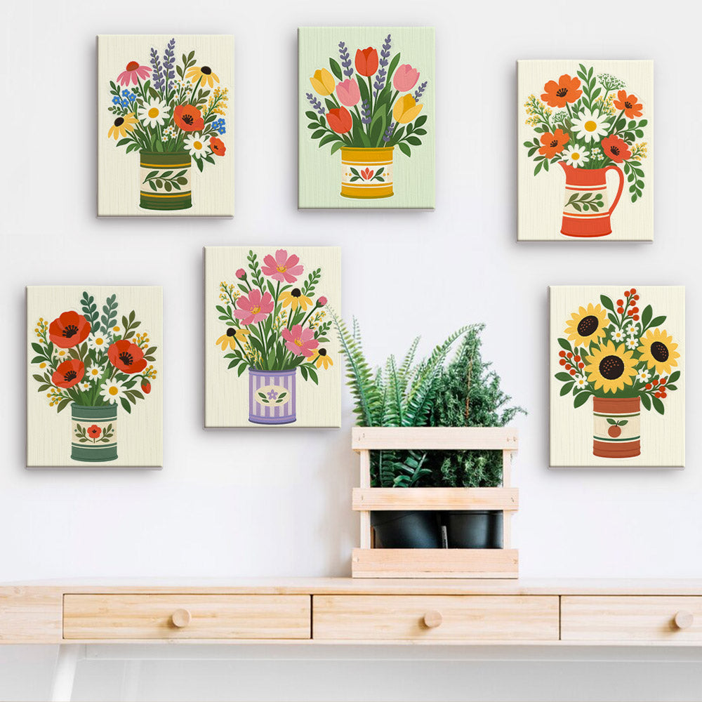 Painted Tin Wildflower Bouquets mini paint by numbers – image 15