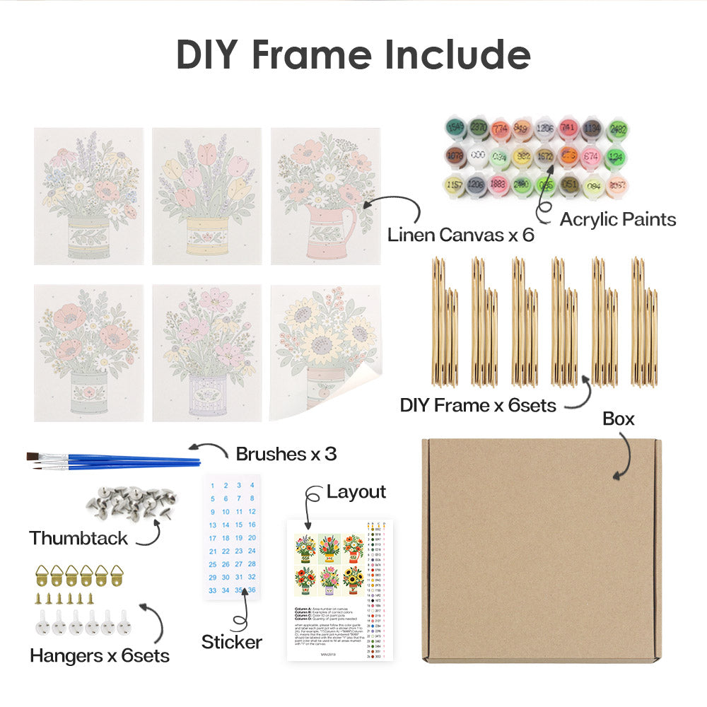 Painted Tin Wildflower Bouquets mini paint by numbers – image 18
