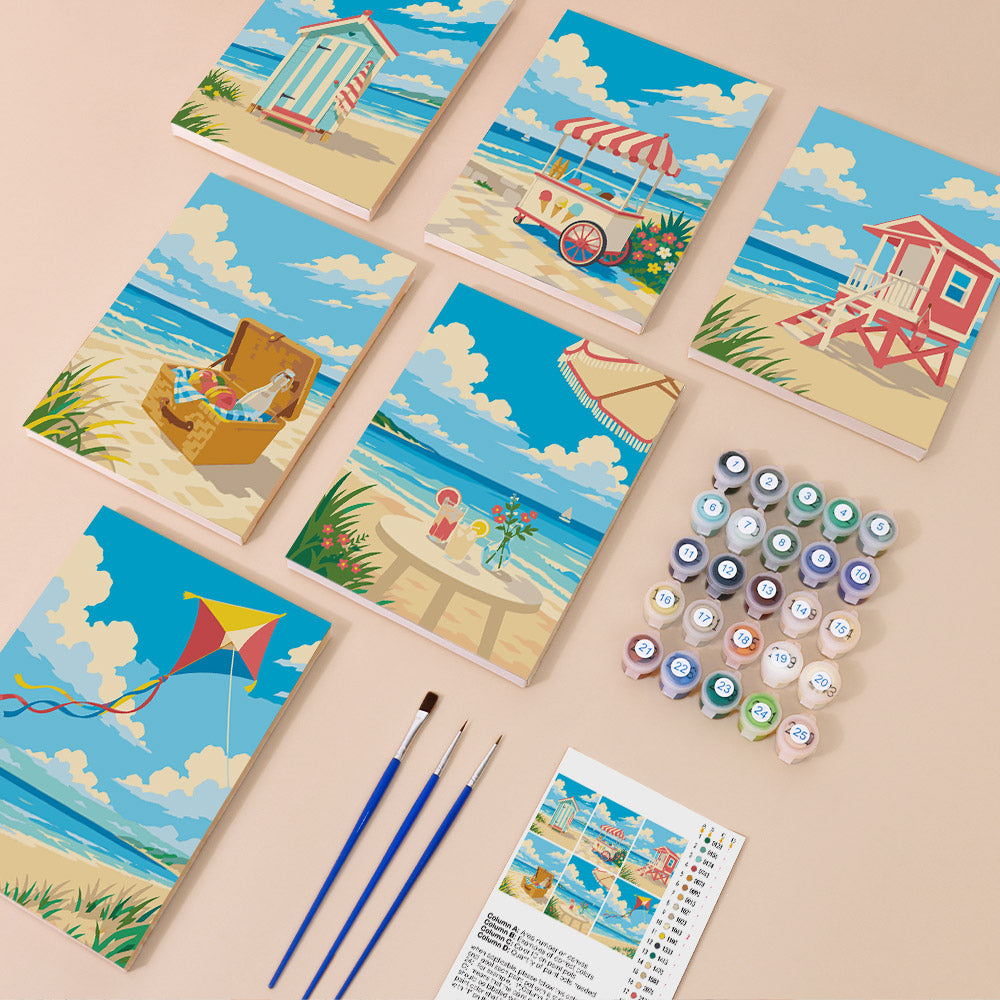 Bright Summer Beach mini paint by numbers – image 1