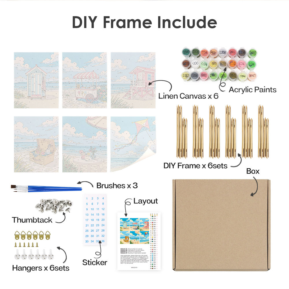 Bright Summer Beach mini paint by numbers – image 18