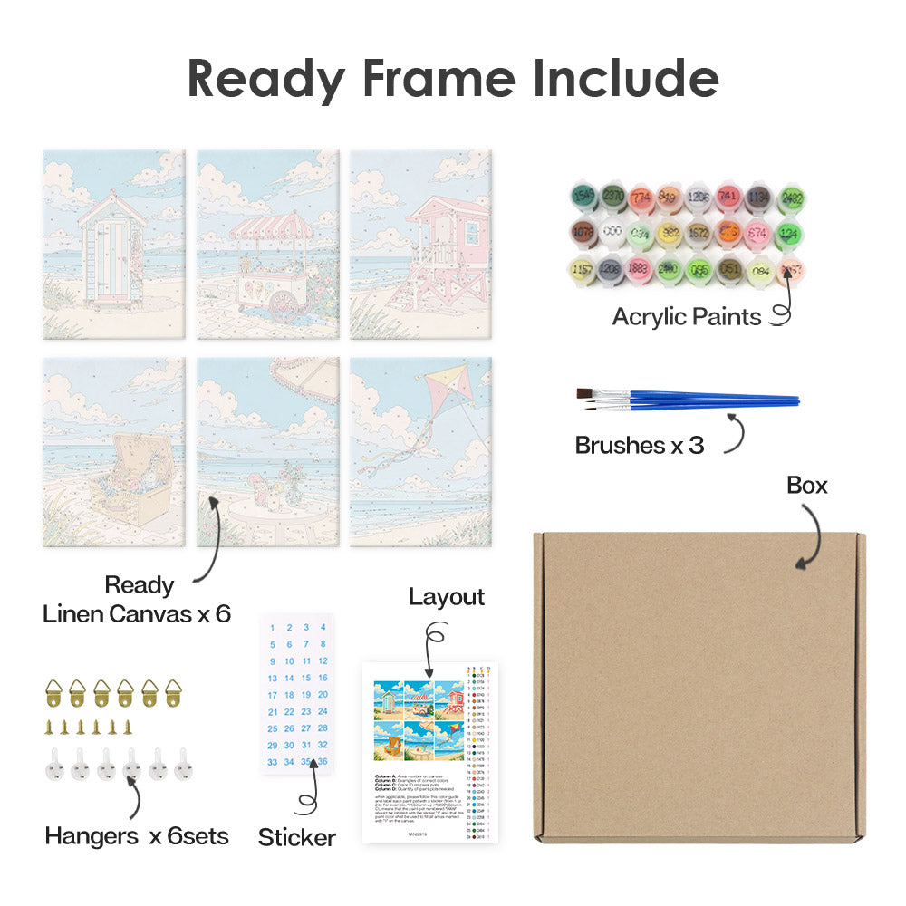 Bright Summer Beach mini paint by numbers – image 20