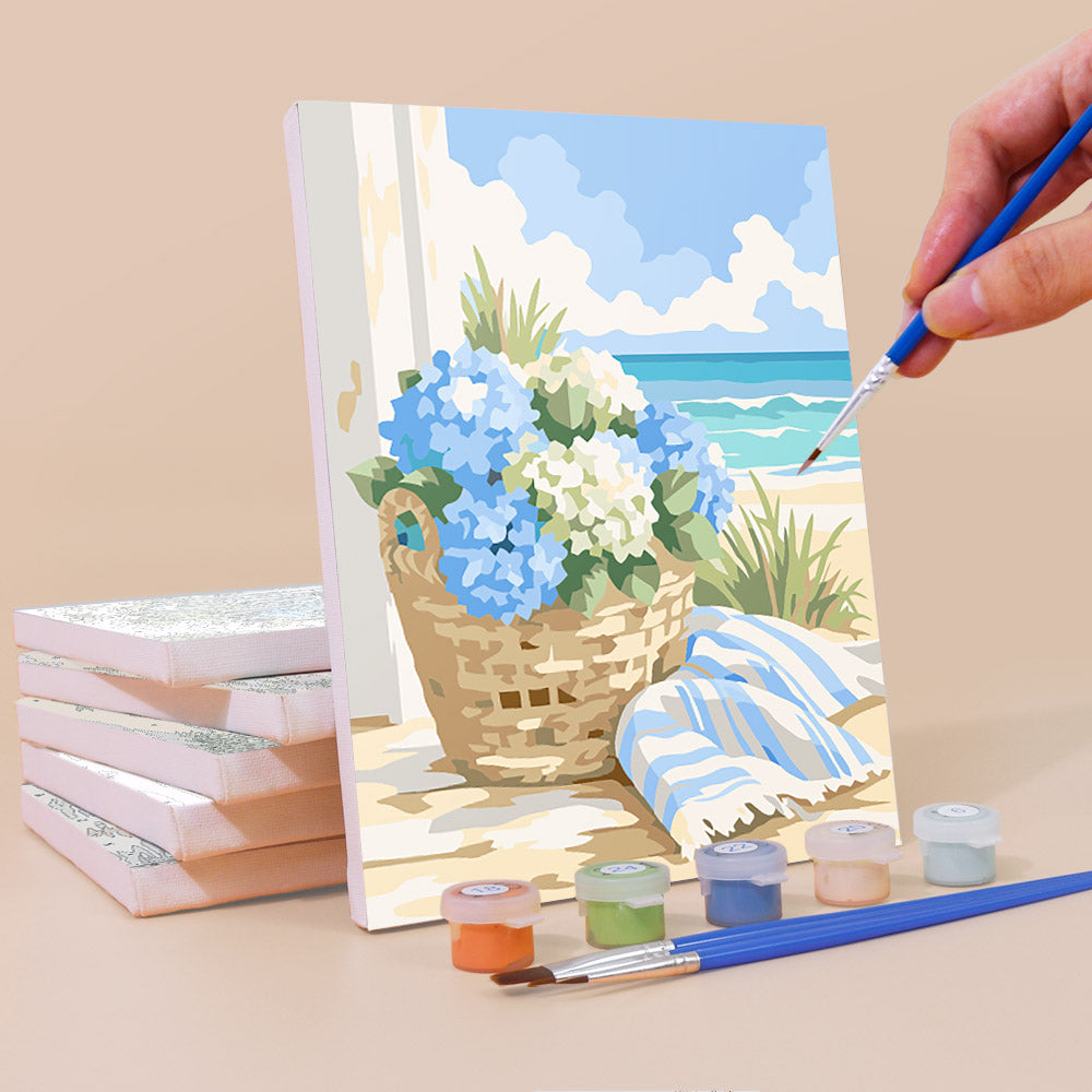 Blue Bottles and Driftwood Dunes mini paint by numbers – image 3