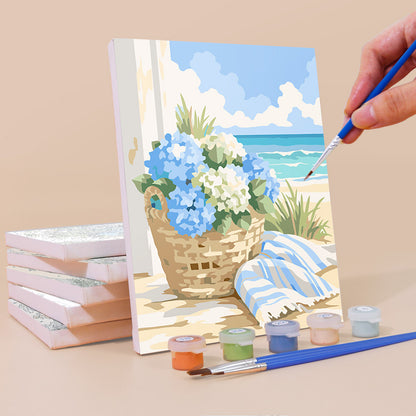 Blue Bottles and Driftwood Dunes mini paint by numbers – image 3