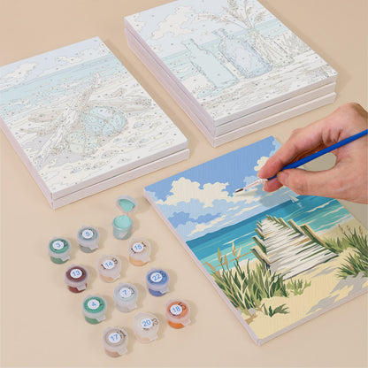 Blue Bottles and Driftwood Dunes mini paint by numbers – image 4