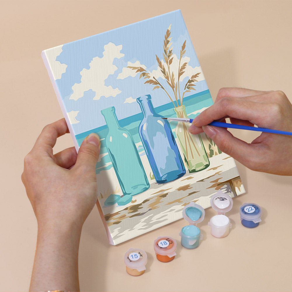 Blue Bottles and Driftwood Dunes mini paint by numbers – image 5