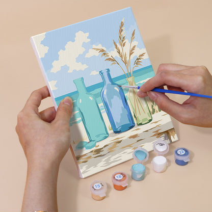 Blue Bottles and Driftwood Dunes mini paint by numbers – image 5