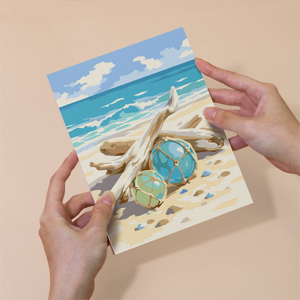 Blue Bottles and Driftwood Dunes mini paint by numbers – image 6