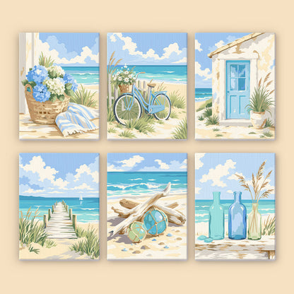 Blue Bottles and Driftwood Dunes mini paint by numbers – image 8