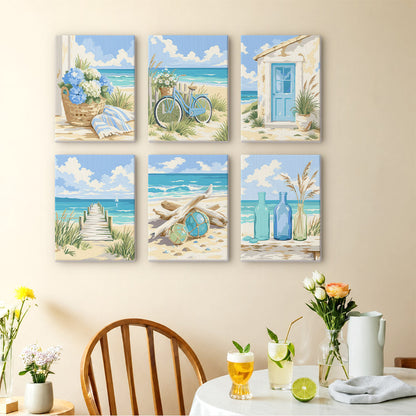 Blue Bottles and Driftwood Dunes mini paint by numbers – image 14