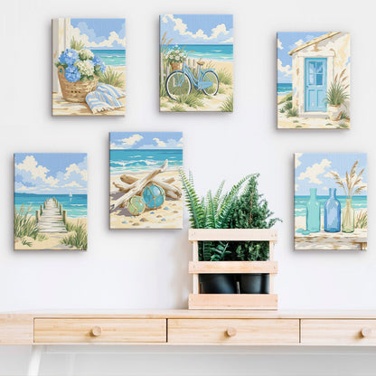 Blue Bottles and Driftwood Dunes mini paint by numbers – image 15