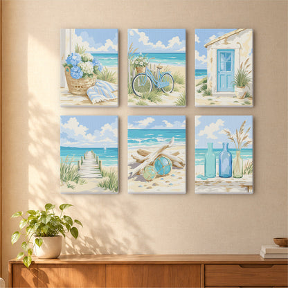 Blue Bottles and Driftwood Dunes mini paint by numbers – image 16