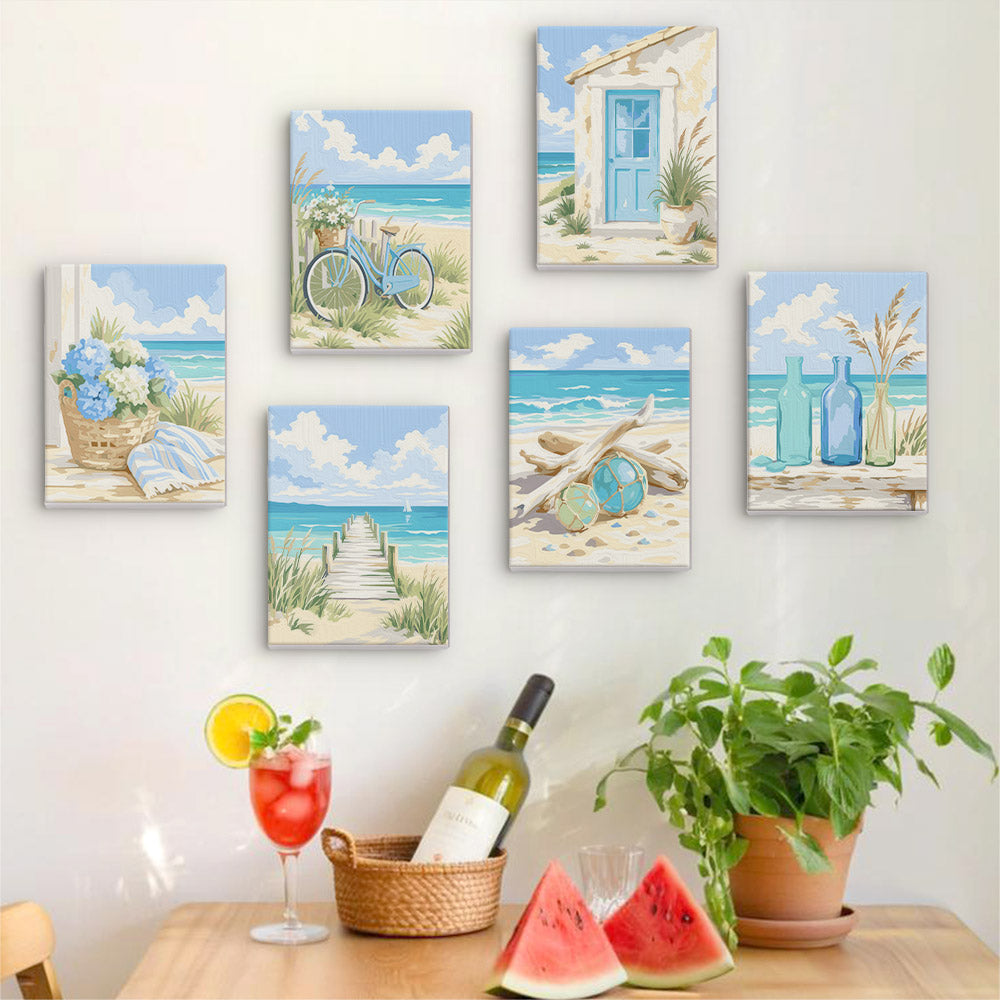 Blue Bottles and Driftwood Dunes mini paint by numbers – image 17