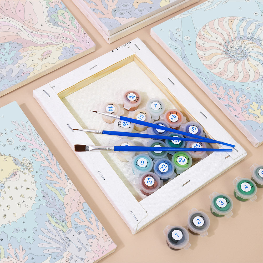 Vivid Coral Reef Creatures mini paint by numbers – image 2