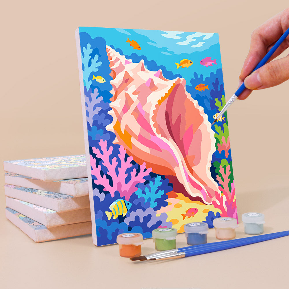 Vivid Coral Reef Creatures mini paint by numbers – image 3