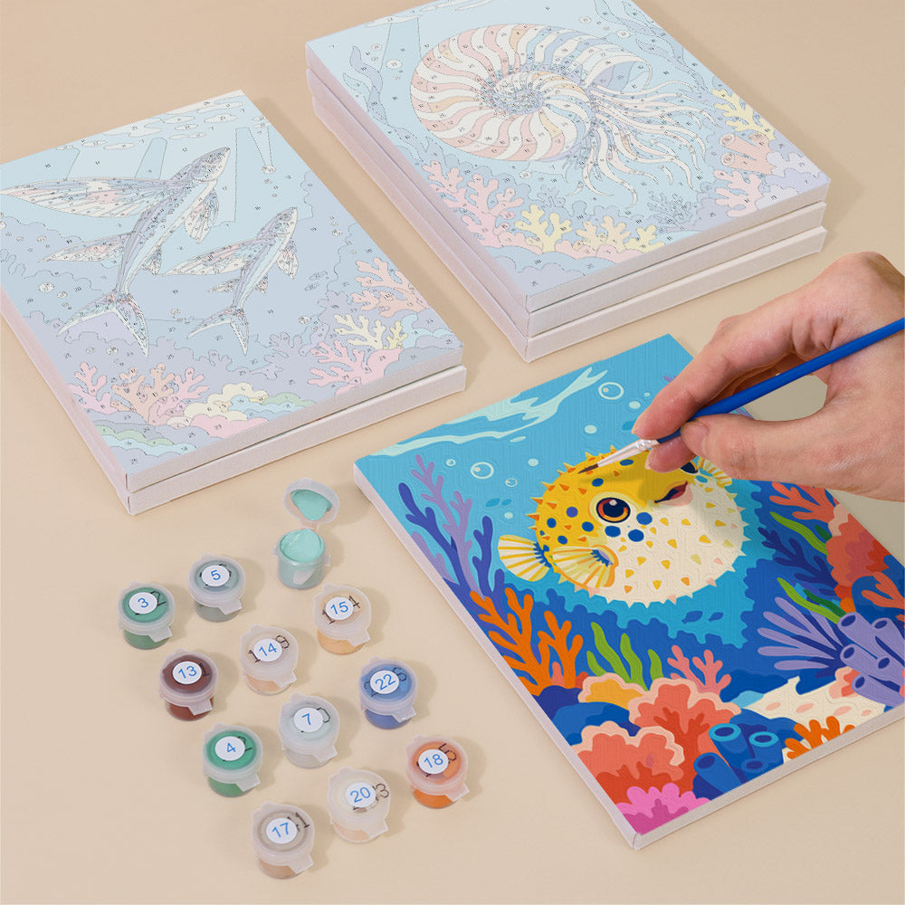 Vivid Coral Reef Creatures mini paint by numbers – image 4