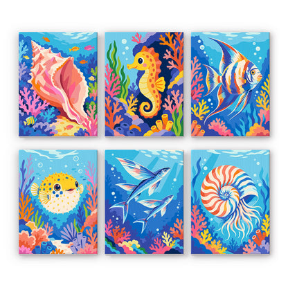 Vivid Coral Reef Creatures mini paint by numbers – image 7