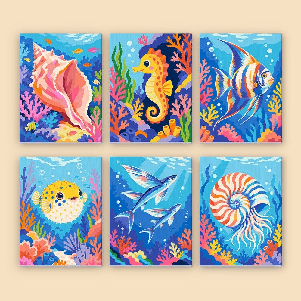 Vivid Coral Reef Creatures mini paint by numbers – image 8