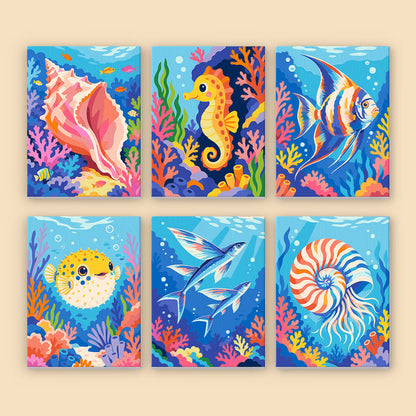 Vivid Coral Reef Creatures mini paint by numbers – image 8