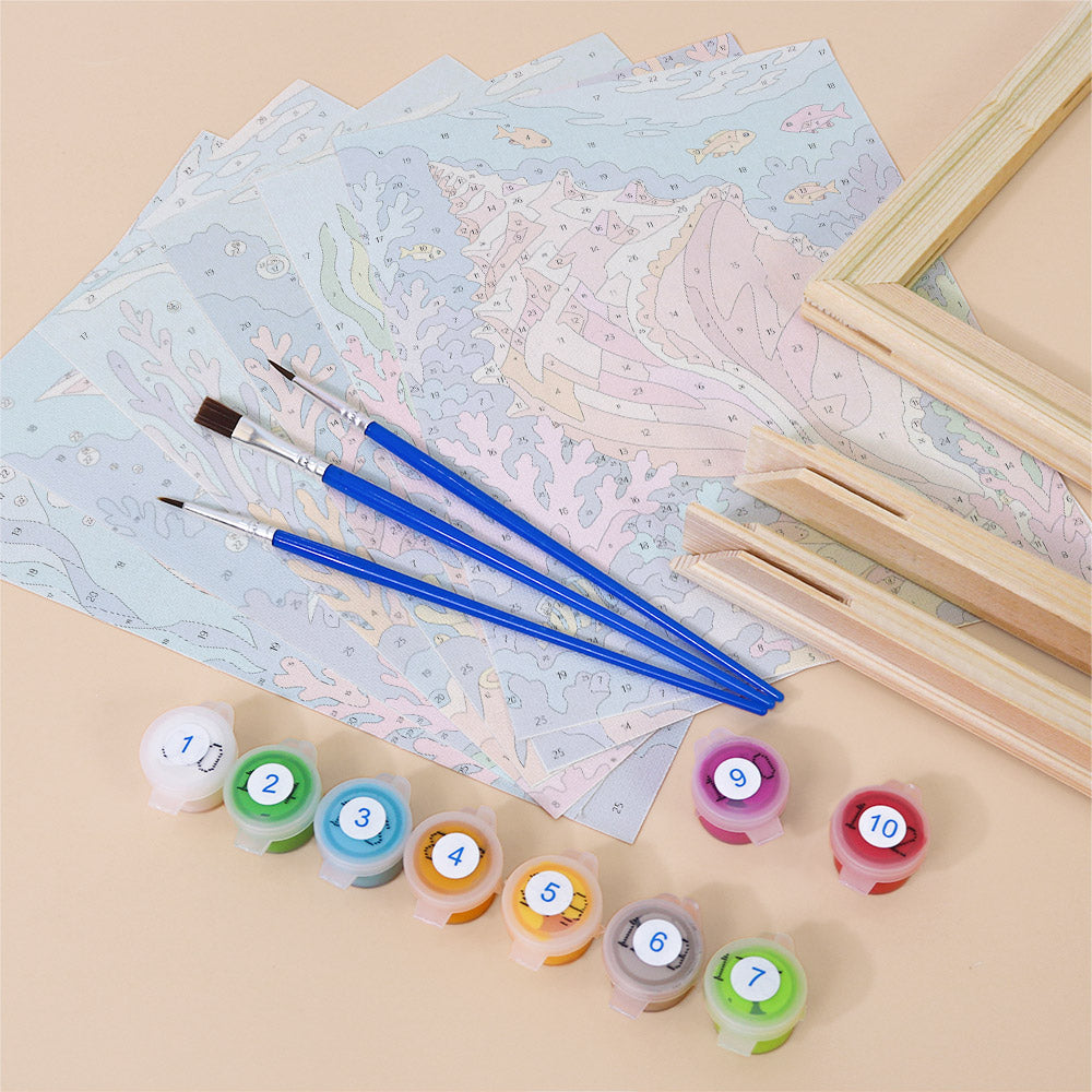 Vivid Coral Reef Creatures mini paint by numbers – image 11