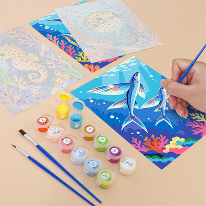 Vivid Coral Reef Creatures mini paint by numbers – image 12